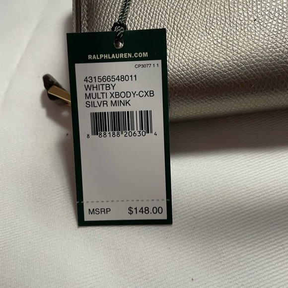 NWT LAUREN RALPH LAUREN WHITBY MULTI CROSSBODY SILVER MINK - Picture 8 of 8